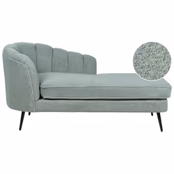 Left Hand Chaise Lounge ALLIER Boucle Green