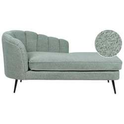 Left Hand Chaise Lounge ALLIER Boucle Green
