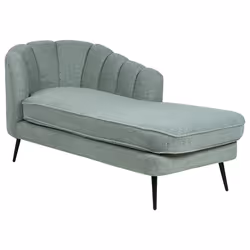 Left Hand Chaise Lounge ALLIER Boucle Green