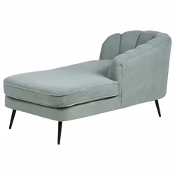 Left Hand Chaise Lounge ALLIER Boucle Green