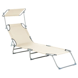 Sun Lounger FOLIGNO II Reclining Metal Cream