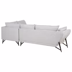 Corner Sofa ELGA Linen Light Grey 3 Seater Left Hand