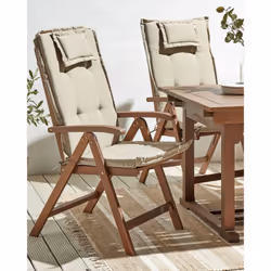 Set of 2 Garden Chairs with Cushions AMANTEA Acacia Wood Taupe