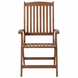 Bistro Set with Cushions Folding AMANTEA Wood Grey