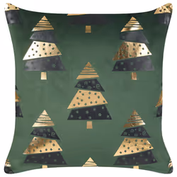 Set of 2 Decorative Cushions GOLDSPRUCE Velvet 45 x 45 cm Green Christmas Pattern