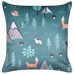 Set of 2 Velvet Kids Cushions Forest Motif 45 x 45 cm Mint Green FOOTHILL