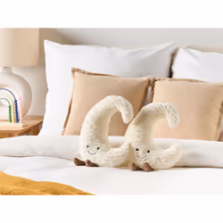 Set of 2 Decorative Kids Cushions Moon 21 x 40 cm White MOONLIGHTER