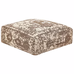 Cotton Floor Cushion 50 X 50 X 20 cm Beige and Brown SHASA