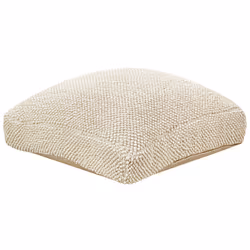 Pouffe JOARA Cotton Beige 70 cm 70 cm 15 cm