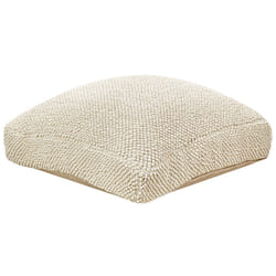 Pouffe JOARA Cotton Beige 70 cm 70 cm 15 cm