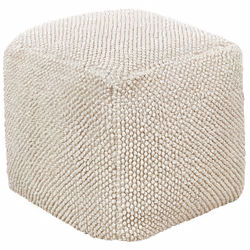 Cotton Pouffe 45 x 45 x 45 Beige JOARA