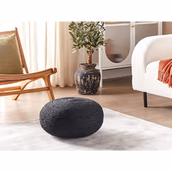 Jute Woven Pouffe Black TIFELT