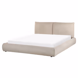Bed Corduroy VINAY 160 x 200 cm (EU King Size) Taupe