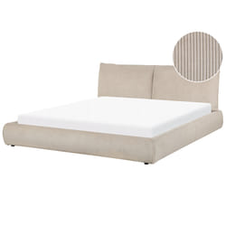 Bed Corduroy VINAY 180 x 200 cm (EU Super King) Taupe