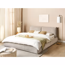 Bed Corduroy VINAY 180 x 200 cm (EU Super King) Taupe