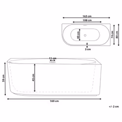 Corner Bath GOCTA Left Hand White