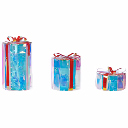Set of 3 Outdoor LED Decorations Christmas Gifts 30 cm Multicolour GRIMSEY - Additional view 3