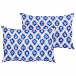 Set of 2 Outdoor Cushions CERIANA Animal Pattern 40 x 60 cm Blue