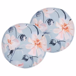 Set of 2 Outdoor Cushions APRICALE Floral Pattern 40 x 40 cm Blue