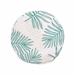 Set of 2 Outdoor Cushions Leaf Pattern 40 cm Beige and Green POGGIO
