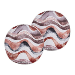 Set of 2 Outdoor Cushions Abstract Pattern 40 cm Brown SEBORGA