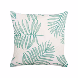 Set of 2 Outdoor Cushions Leaf Pattern 45 x 45 cm Beige and Green POGGIO