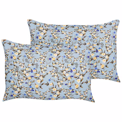 Set of 2 Outdoor Cushions VALLORIA 40 x 60 cm Blue Floral Pattern