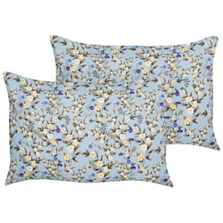 Set of 2 Outdoor Cushions VALLORIA 40 x 60 cm Blue Floral Pattern