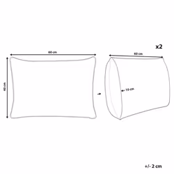 Set of 2 Outdoor Cushions TORRETTA Plant Pattern 40 x 60 cm Off-White