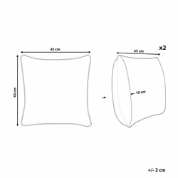 Set of 2 Outdoor Cushions LOANO Plant Pattern 45 x 45 cm Green