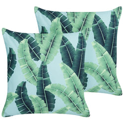 Set of 2 Outdoor Cushions BOISSANO Plant Pattern 45 x 45 cm Green