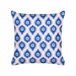 Set of 2 Outdoor Cushions Peacock Pattern 45 x 45 cm Blue and Pink CERIANA