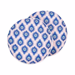 Set of 2 Outdoor Cushions Peacock Pattern 40 cm Blue and Pink CERIANA