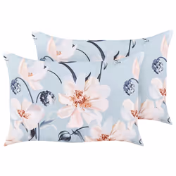 Set of 2 Outdoor Cushions APRICALE Floral Pattern 40 x 60 cm Blue