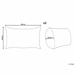 Set of 2 Outdoor Cushions SEBORGA Abstract Pattern 40 x 60 cm Brown