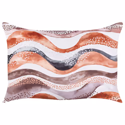 Set of 2 Outdoor Cushions SEBORGA Abstract Pattern 40 x 60 cm Brown
