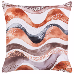 Set of 2 Outdoor Cushions SEBORGA Abstract Pattern 45 x 45 cm Brown