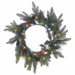 Pre-Lit Christmas Wreath 50 cm Green WHITEHORN