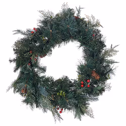 Pre-Lit Christmas Wreath  60 cm Green ELBRUS