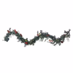 Pre-Lit Christmas Garland 180 cm Green ELBRUS