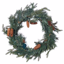 Pre-Lit Christmas Wreath  60 cm Green KAMERUN