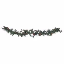 Pre-Lit Christmas Garland 180 cm Green KAMERUN