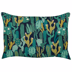 Set of 2 Outdoor Cushions BUSSANA Plant Pattern 40 x 60 cm Green