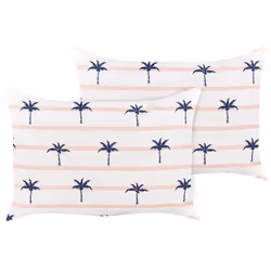Set of 2 Outdoor Cushions MOLTEDO Striped 40 x 60 cm White