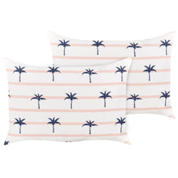 Set of 2 Outdoor Cushions MOLTEDO Striped 40 x 60 cm White