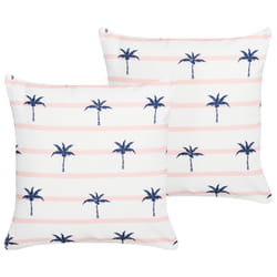 Set of 2 Outdoor Cushions MOLTEDO Striped 45 x 45 cm White