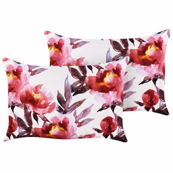 Set of 2 Outdoor Cushions LANROSSO Floral Pattern 40 x 60 cm Pink