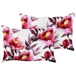 Set of 2 Outdoor Cushions LANROSSO Floral Pattern 40 x 60 cm Pink
