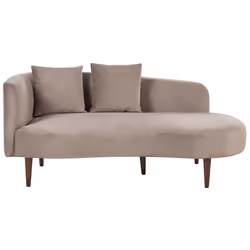 Left Hand Chaise Lounge CHAUMONT Velvet Taupe