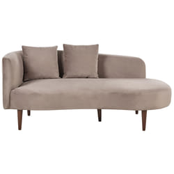 Left Hand Chaise Lounge CHAUMONT Velvet Taupe